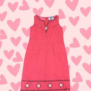 Vintage beaded linen dress